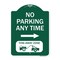 Signmission No Parking Anytime Tow-Away Zone W/ Right Arrow, Green & White Alum Sign, 18" x 24", GW-1824-23771 A-DES-GW-1824-23771 - alternate 1